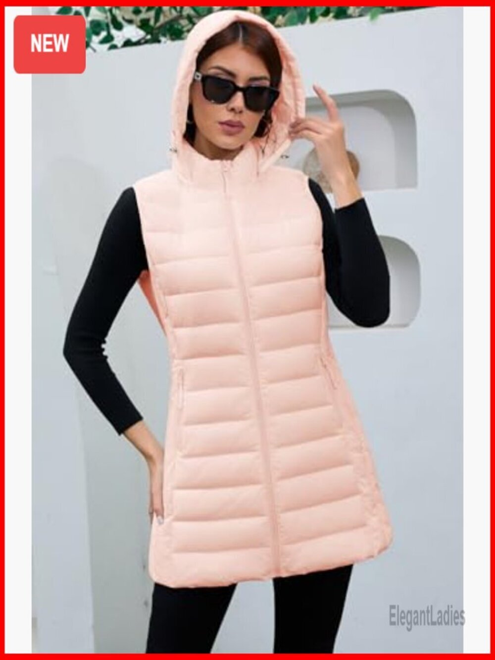 Lightweight Packable Puffer Vest with Hood for Women - Picture 5 of 6
